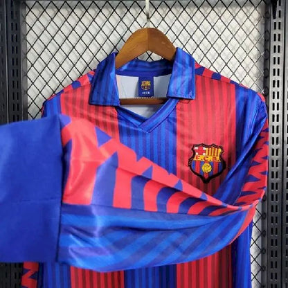 Camisa retrô manga longa do Barcelona 1991/92 Home