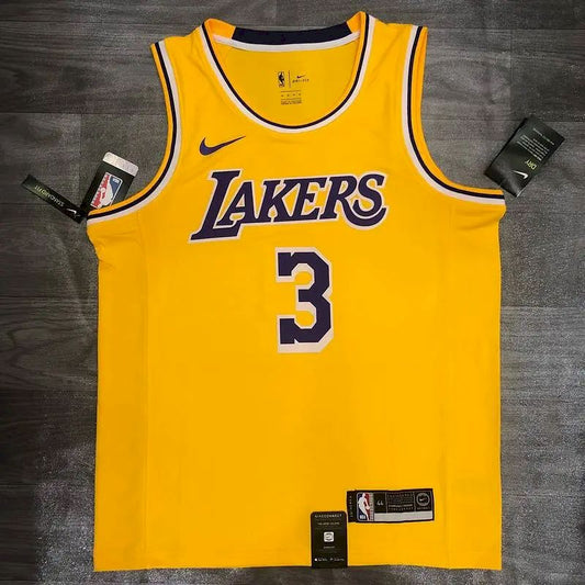 Camisa amarela masculina Anthony Davis versão jogador – Edição clássica retrô