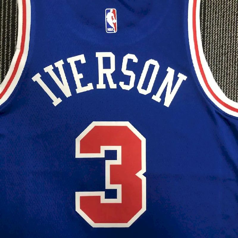 Camisa Allen Iverson Azul Retro Masculina