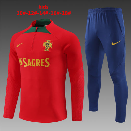 Portugal 2023/24 Half-Zip Kids Sweater+Pant 14001