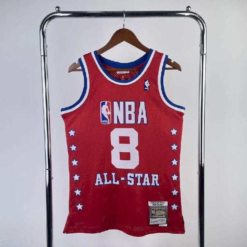 Camisa masculina Kobe Bryant All Star vermelha retrô de 2003