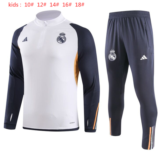 Suéter e calça infantil com zíper médio do Real Madrid 2023/24 902