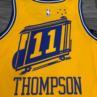 Camisa amarela masculina Klay Thompson versão jogador – The City Classic Edition