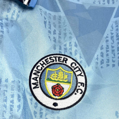 Camisa retrô titular do Manchester City 1989/91