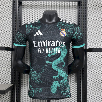 Maillot Real Madrid 2025/26 Noir Vert Dragon Edition Version Joueur