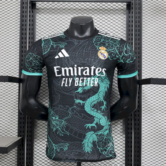 Camisa Real Madrid 2025/26 Edição Dragão Verde Preto Versão Jogador