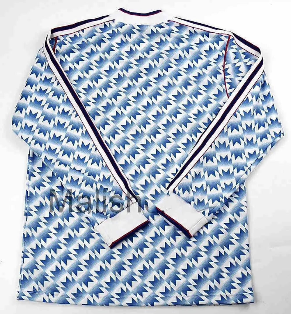 Camisa retrô de mangas compridas reserva do Manchester United 1990/92
