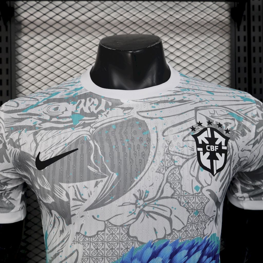 Men's Brazil 2025/26 White Parrot Edition Jersey Player Version