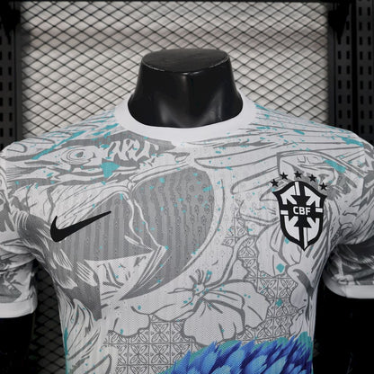 Men's Brazil 2025/26 White Parrot Edition Jersey Player Version