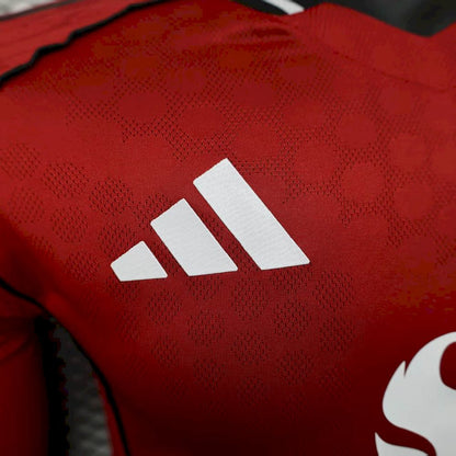 Men's Manchester United 2025/26 Home Long Sleeves Jersey Player Version