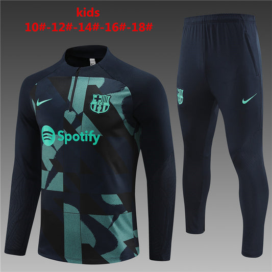 Suéter e calça infantil com zíper médio do Barcelona 2023/24 14001