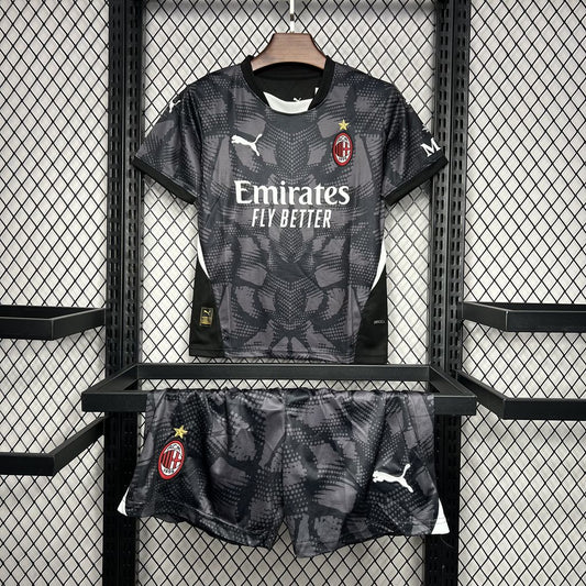 Ac Milan 2024/25 Goalkeeper Jersey Black Kids Kit