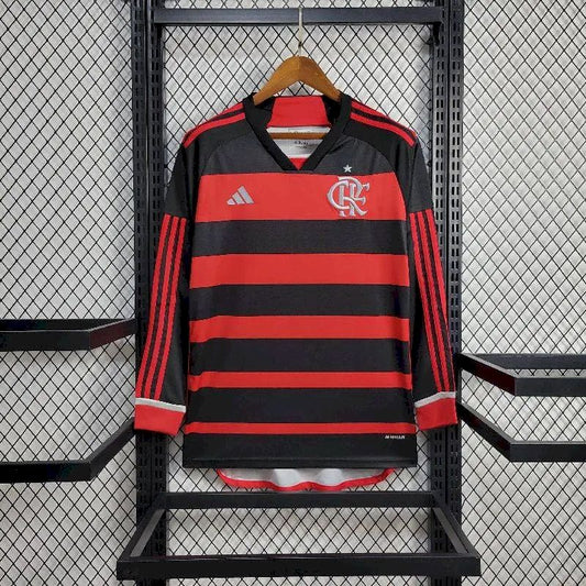 Camisa Flamengo Home 2024/25 Manga Longa