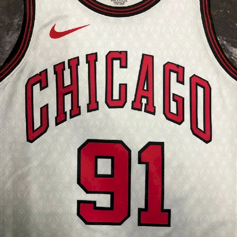 Camisa masculina Dennis Rodman branca da equipe – Edição City