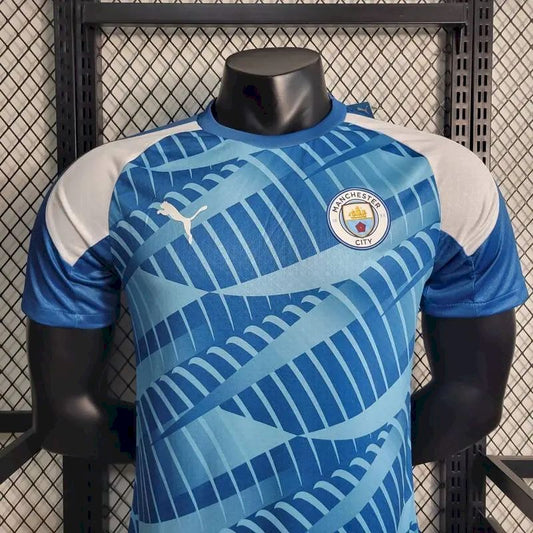 Camisa de treino pré-jogo do Manchester City 2023/24, versão jogador