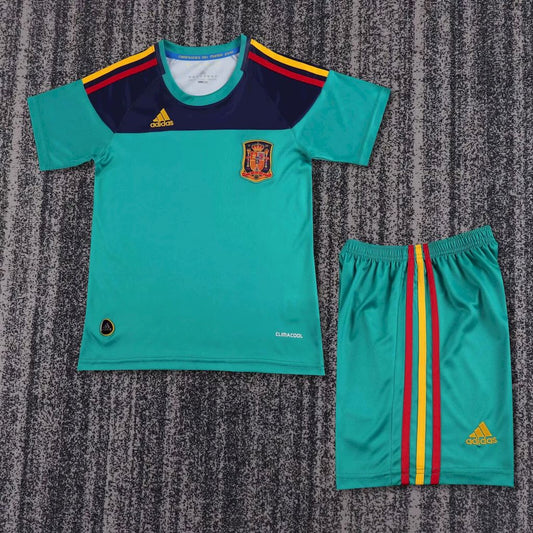 Camisa e shorts retrô verde de goleiro da Espanha 2010