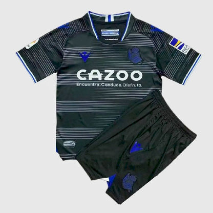 Kit reserva infantil da Real Sociedad 2022/23