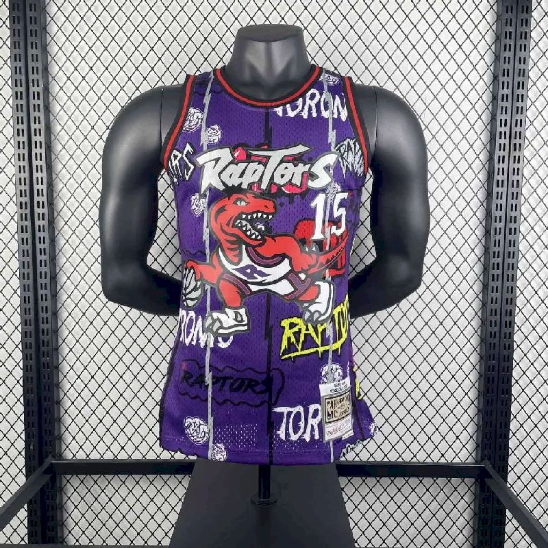 Camisa masculina M&amp;N 1998/99 Vince Carter roxa retrô