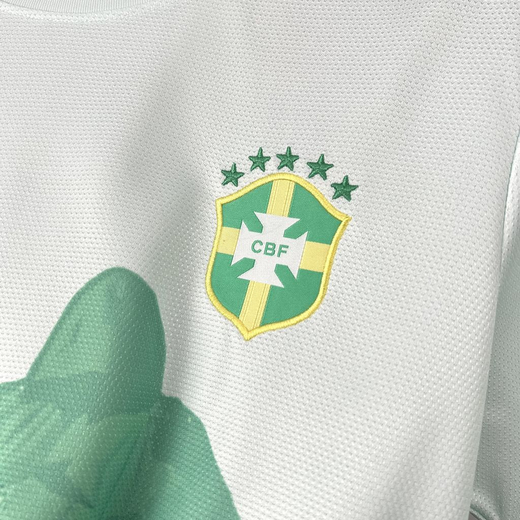 Brazil 2025/26 Green And White Jersey