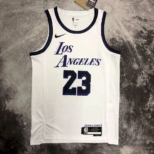 Camisa masculina LeBron James White Team – Edição City