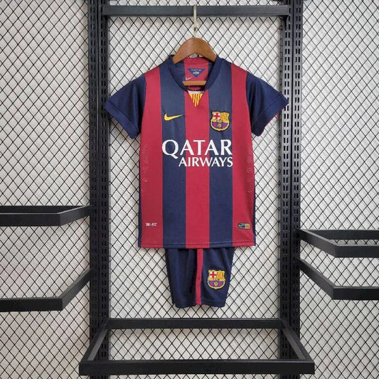 Barcelona 2014/15 Home Kids Retro Jersey And Shorts