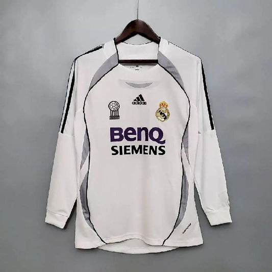 Camisa retrô de mangas compridas do Real Madrid 2006/07 Home