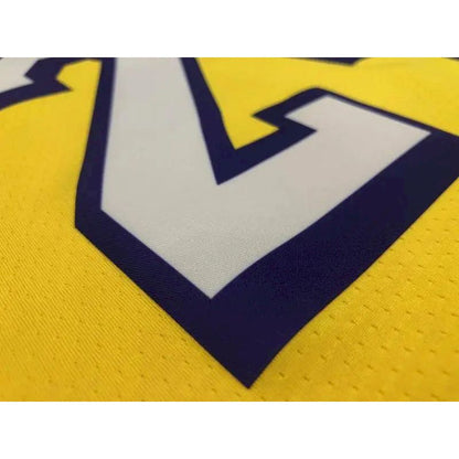 Camisa amarela masculina Kobe Bryant versão jogador – Edição clássica retrô