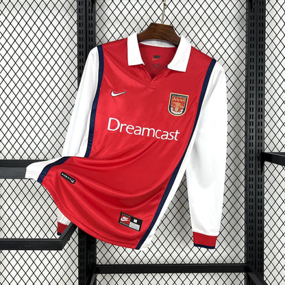 Camisa retrô de mangas compridas do Arsenal 1999/00 Home