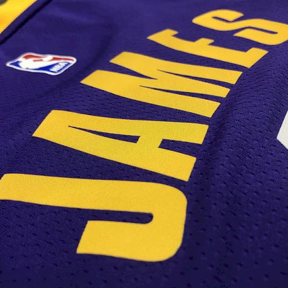 Camisa masculina LeBron James 2020-21 roxa Swingman versão jogador – Edição Statement