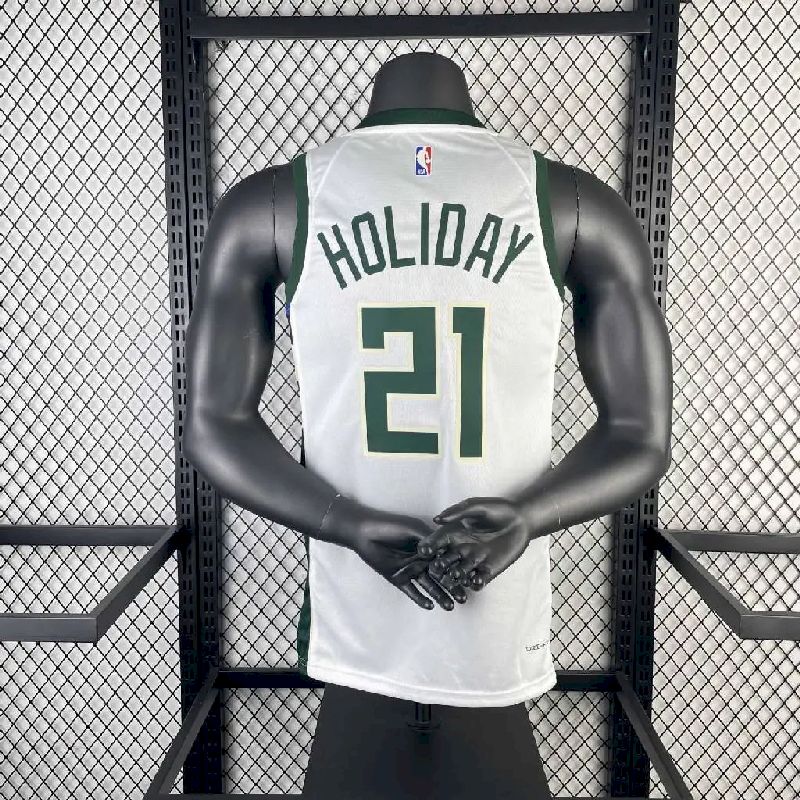 Camisa Jrue Holiday Branca Masculina 2023 - Time Principal