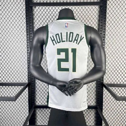 Camisa Jrue Holiday Branca Masculina 2023 - Time Principal