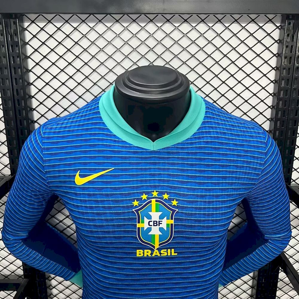 Men's Brazil 2024/25 Away Long Sleeve Jersey Player Version
