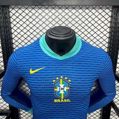 Men's Brazil 2024/25 Away Long Sleeve Jersey Player Version
