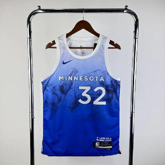 Camisa azul masculina Karl-Anthony Towns 2024 – Edição City