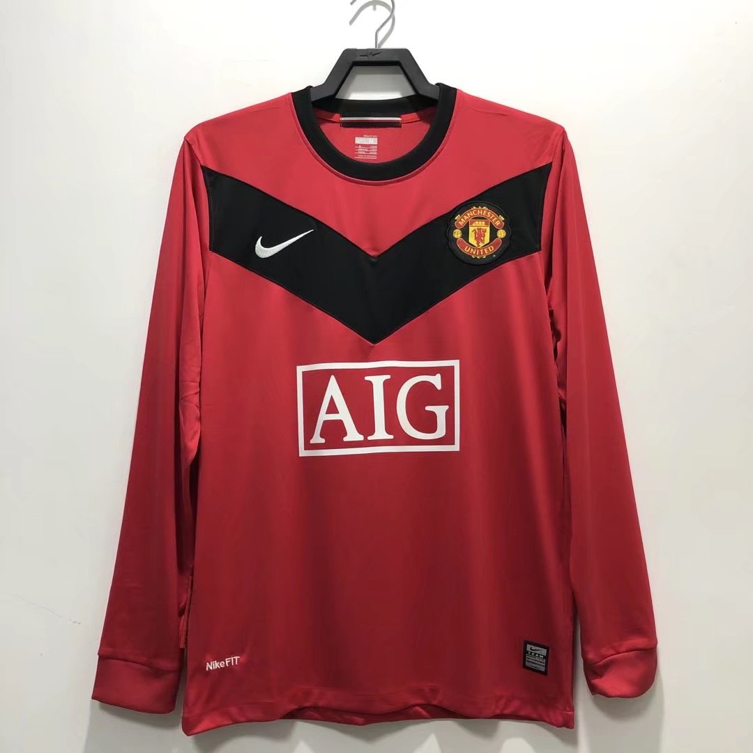 Camisa retrô de mangas compridas do Manchester United 2009/10 Home