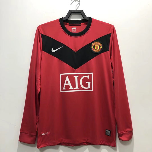 Manchester United 2009/10 Home Long Sleeves Retro Jersey