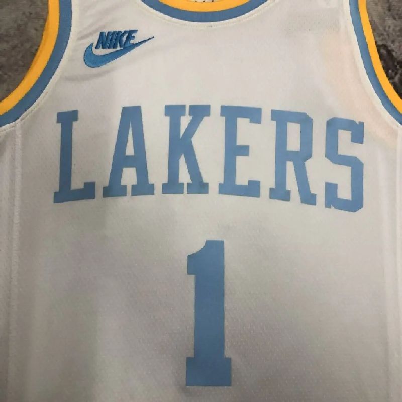 Men’s D’Angelo Russell White Retro Team Jersey