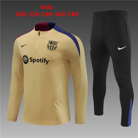 Suéter e calça infantil com zíper médio do Barcelona 2023/24 14001