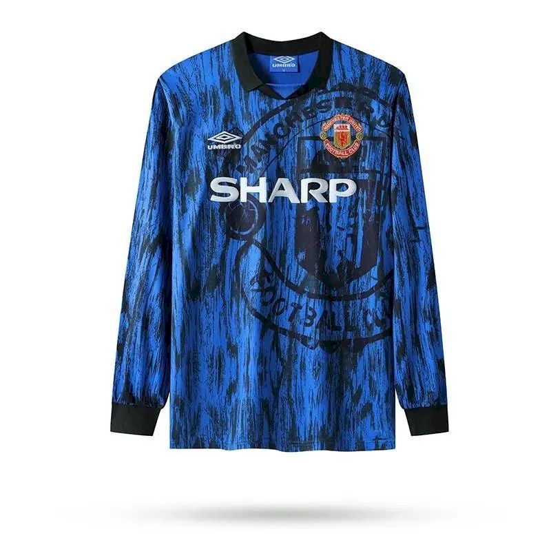 Camisa retrô de mangas compridas reserva do Manchester United 1992/93