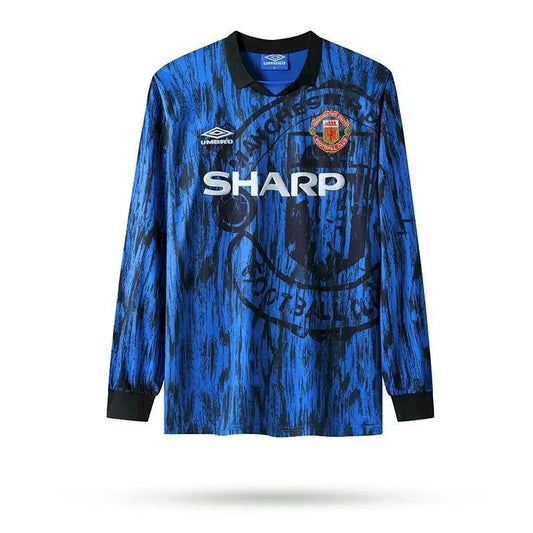 Camisa retrô de mangas compridas reserva do Manchester United 1992/93