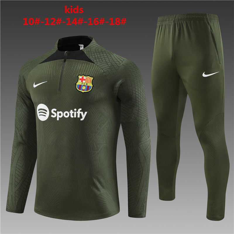 Suéter e calça infantil com zíper médio do Barcelona 2023/24 14001