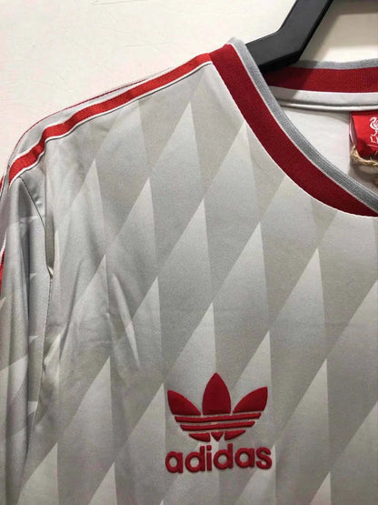 Camisa retrô de mangas compridas reserva do Liverpool 1989/91