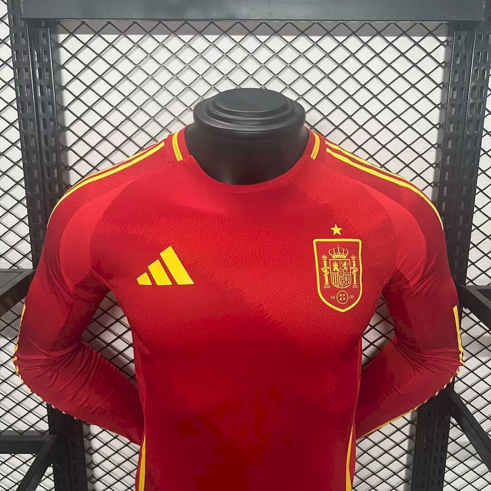 Camisa Espanha Euro 2024/25 Home Manga Comprida Versão Jogador