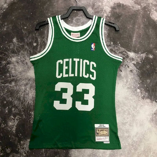 Men’s M&N 1985/86 Larry Bird Green Retro Jersey