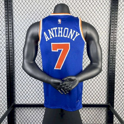 Camisa azul reserva masculina Carmelo Anthony
