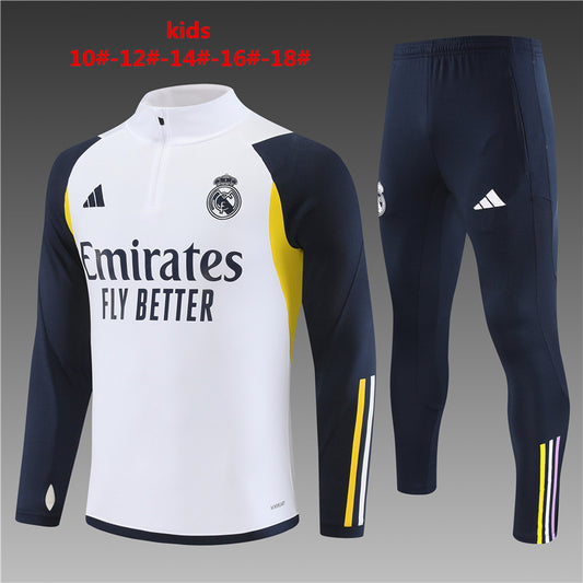 Suéter e calça infantil com zíper médio do Real Madrid 2023/24 14001