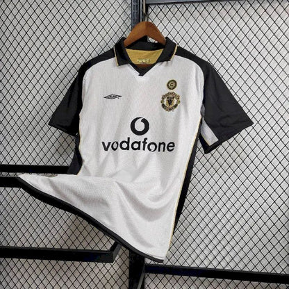 Camisa reversível do Manchester United Centenary 2001/02, reserva e terceira camisa retrô
