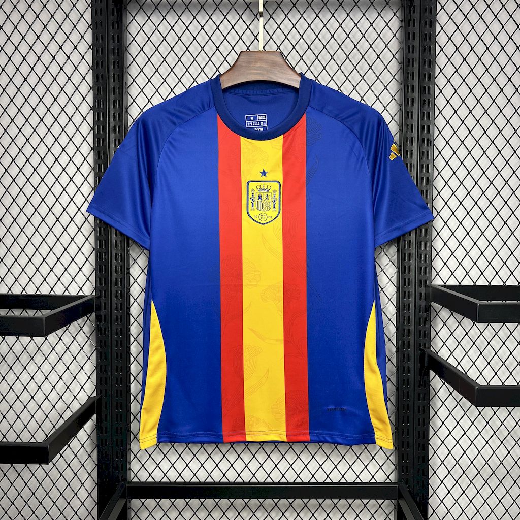 Camisa de treino pré-jogo da Espanha para a Eurocopa 2024/25