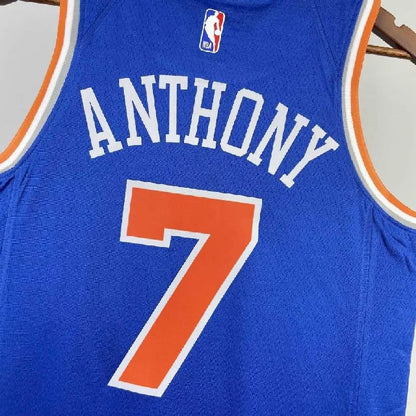 Camisa azul reserva masculina Carmelo Anthony