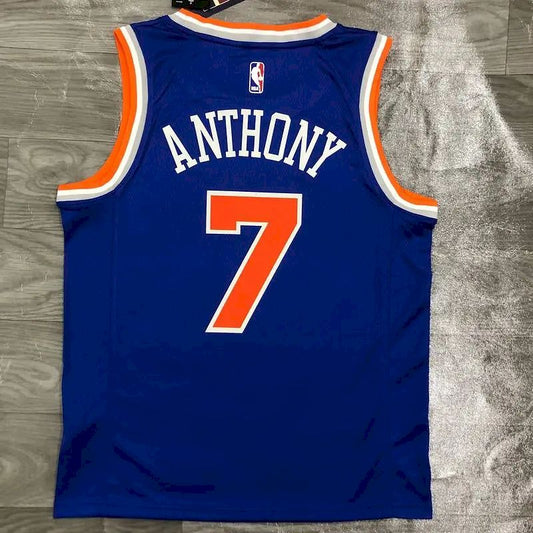 Men’s Carmelo Anthony Blue 2020-21 Swingman Player Version Jersey – Icon Edition